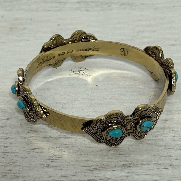 Samantha Wills Gold Plated Turquoise Engraved Adventure Into Wanderlust Bracelet - Picture 8 of 16